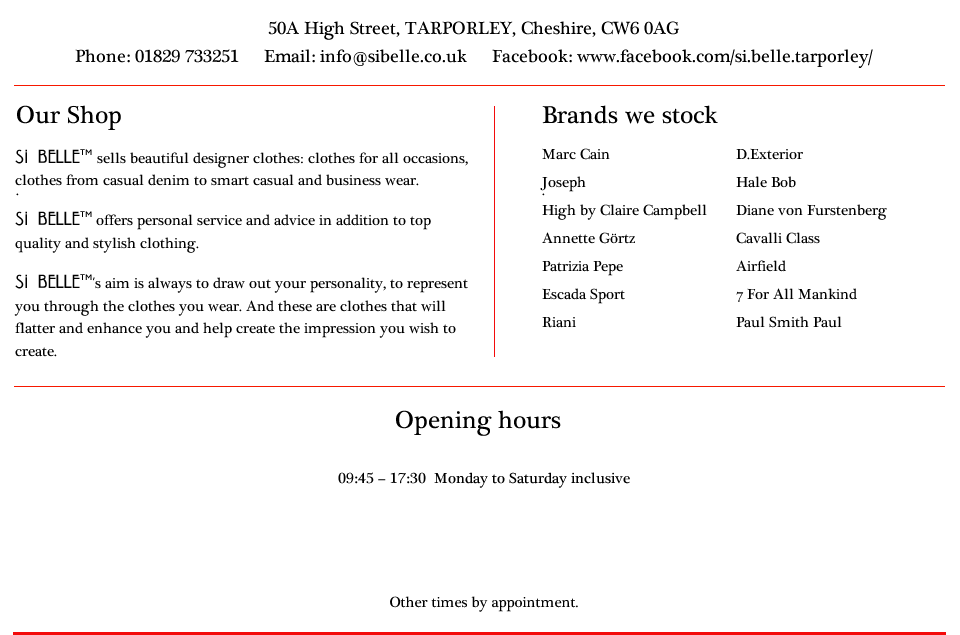 Si Belle Website in development